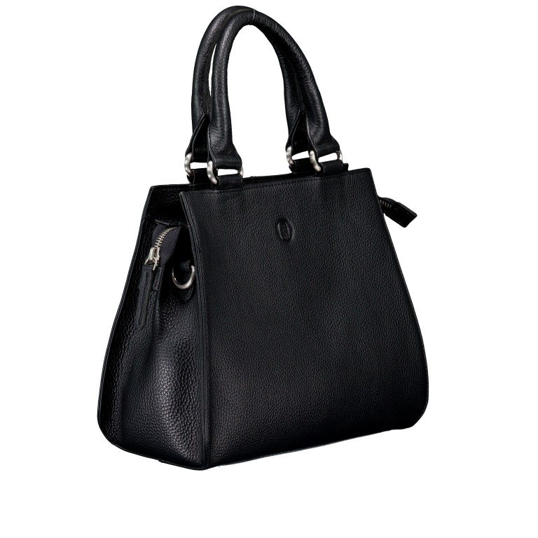 Handtasche, Farbe: schwarz, blau/petrol, braun, taupe/khaki, Marke: Hausfelder Manufaktur, Abmessungen in cm: 30x23x12, Bild 2 von 7