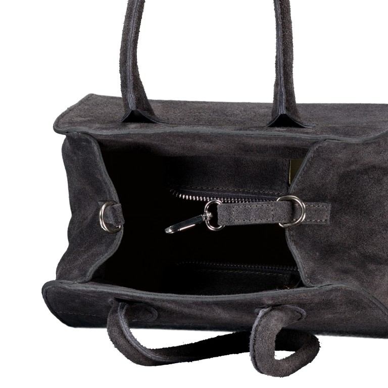 Tasche Velours, Farbe: grau, braun, taupe/khaki, grün/oliv, rot/weinrot, Marke: Hausfelder Manufaktur, Abmessungen in cm: 26.5x18.5x17, Bild 8 von 8
