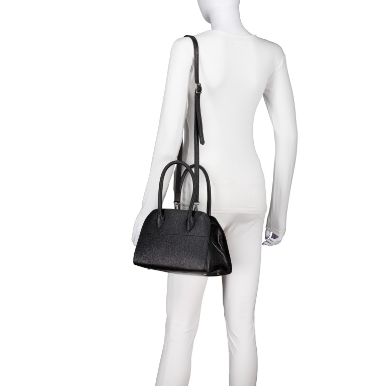 Tasche Dollaro, Farbe: schwarz, blau/petrol, taupe/khaki, Marke: Hausfelder Manufaktur, Abmessungen in cm: 26.5x18.5x17, Bild 5 von 7