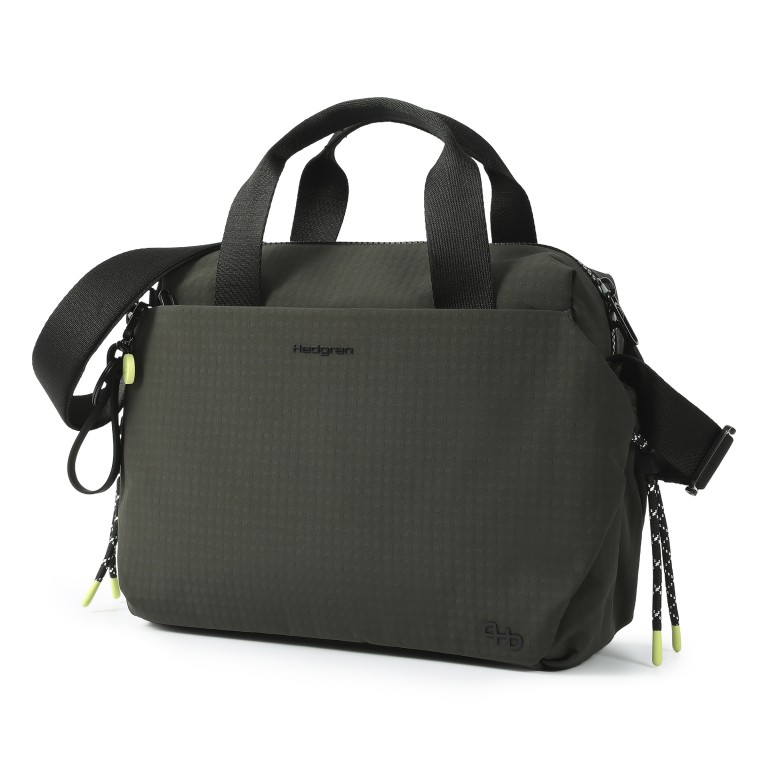 Tasche String Tomoko, Farbe: schwarz, grün/oliv, weiß, Marke: Hedgren, Abmessungen in cm: 27x24.5x12.5, Bild 2 von 10