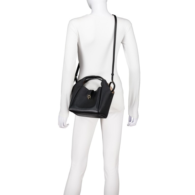 Beuteltasche Zaira S, Farbe: schwarz, taupe/khaki, weiß, Marke: AIGNER, Abmessungen in cm: 20x17.5x12.5, Bild 6 von 6