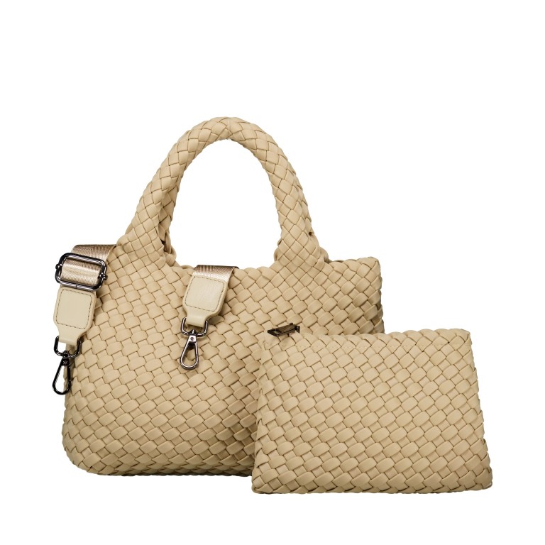 Handtasche Claire mit herausnehmbarem Etui, Farbe: schwarz, blau/petrol, beige, Marke: blingberlin, Abmessungen in cm: 23x18x8, Bild 1 von 10