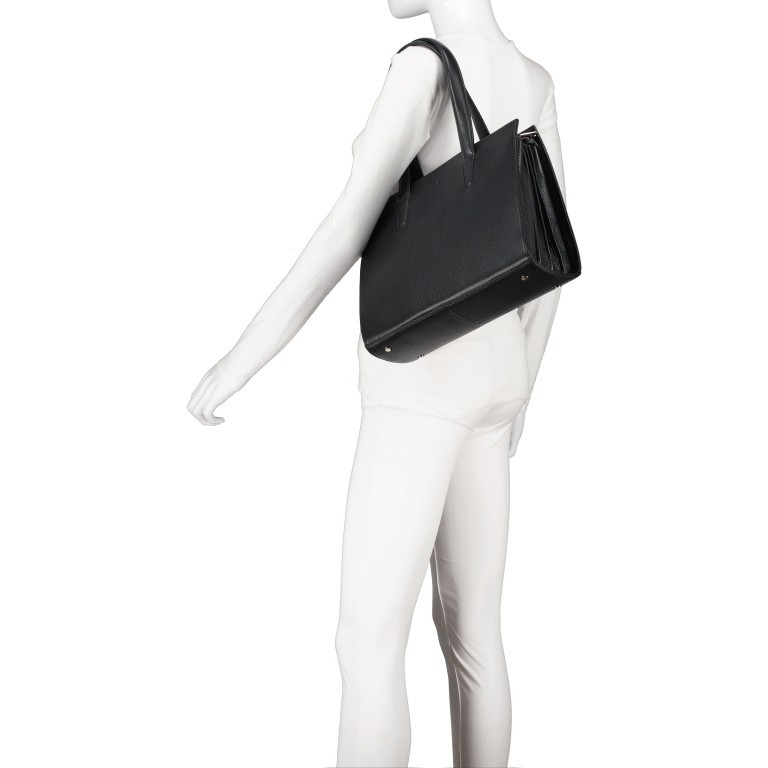 Shopper Cormorano Aline, Farbe: schwarz, blau/petrol, cognac, Marke: Adax, Abmessungen in cm: 36x26x14, Bild 4 von 7