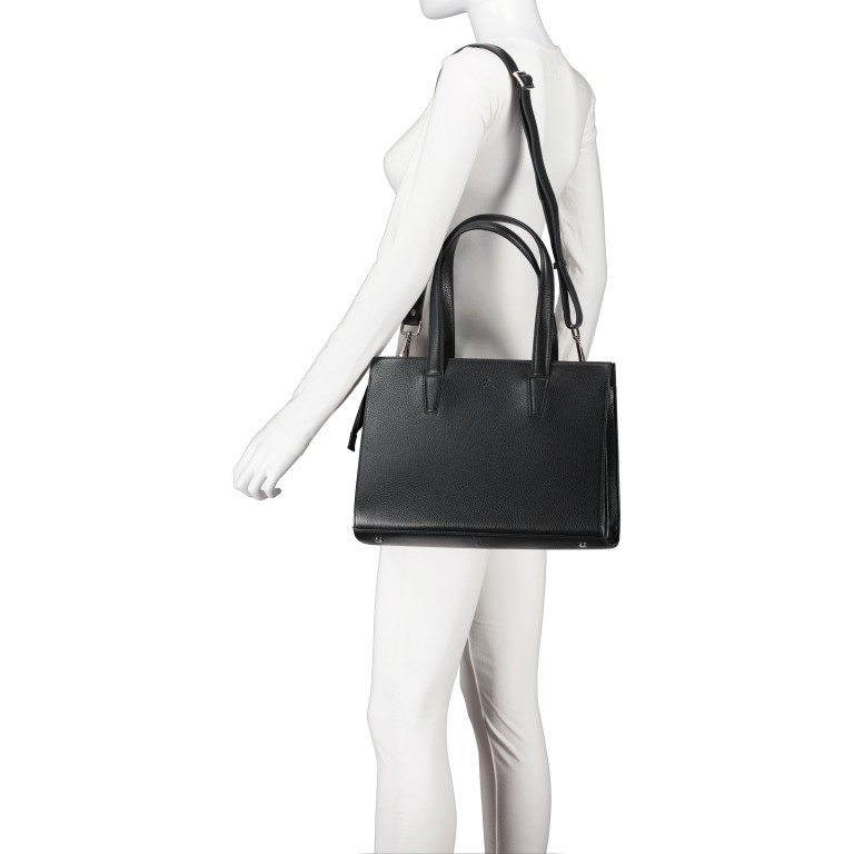Shopper Cormorano Aline, Farbe: schwarz, blau/petrol, cognac, Marke: Adax, Abmessungen in cm: 36x26x14, Bild 5 von 7