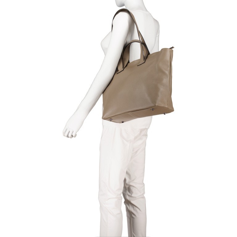 Tasche Dollaro Taupe, Farbe: taupe/khaki, Marke: Hausfelder Manufaktur, EAN: 4065646004078, Abmessungen in cm: 31x30x14, Bild 5 von 9