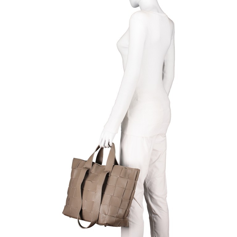 Tasche Weiß, Farbe: weiß, Marke: Hausfelder Manufaktur, EAN: 4065646010420, Abmessungen in cm: 31x30x14, Bild 4 von 7