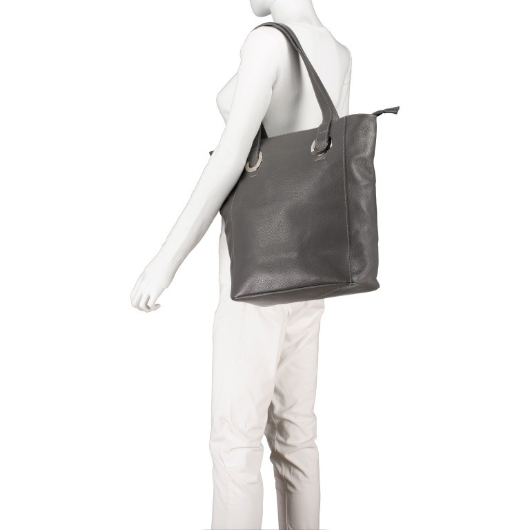 Shopper Schwarz, Farbe: schwarz, Marke: Hausfelder Manufaktur, EAN: 4065646004788, Abmessungen in cm: 28.5x36x14, Bild 4 von 5