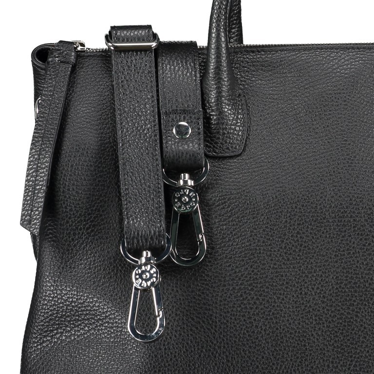 Handtasche Adria Gunda Big Black Nickel, Farbe: schwarz, Marke: Abro, EAN: 4061724300278, Abmessungen in cm: 36x29x14, Bild 8 von 9