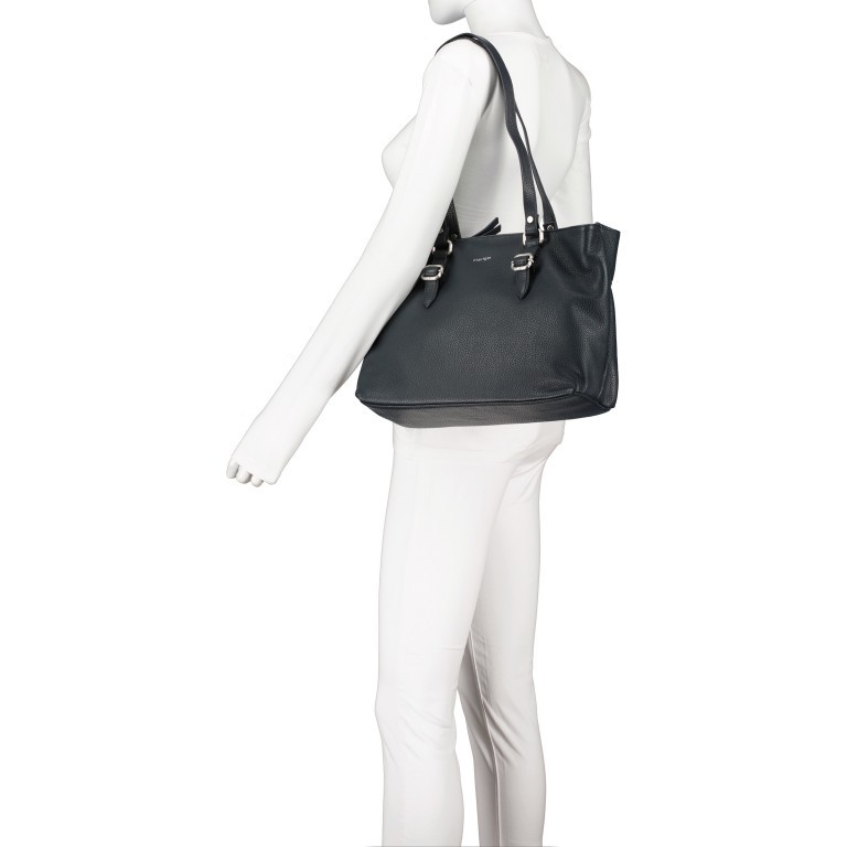 Shopper Como M7, Farbe: schwarz, blau/petrol, rot/weinrot, Marke: Flanigan, Abmessungen in cm: 33x23x12, Bild 4 von 5