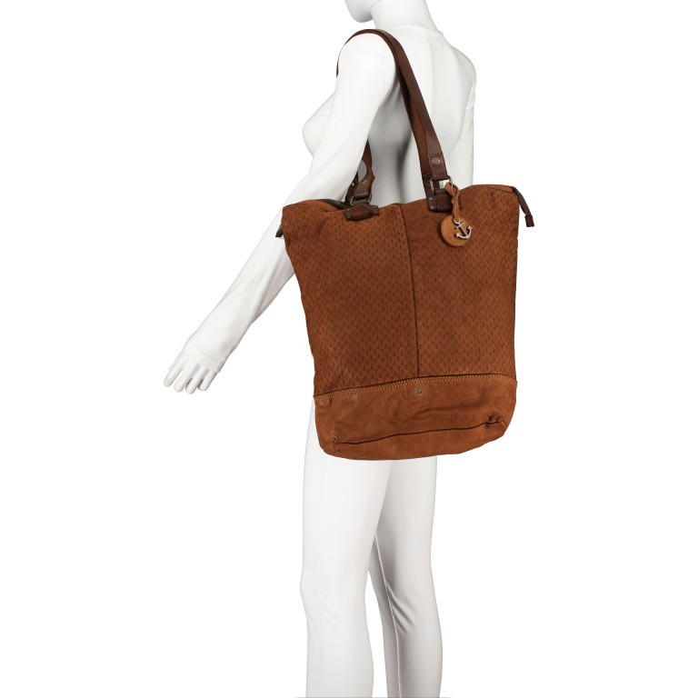 Shopper New-Lines Ankerliebe B3.10822 Charming Cognac, Farbe: cognac, Marke: Harbour 2nd, EAN: 4046478055513, Abmessungen in cm: 41x40x12, Bild 4 von 6