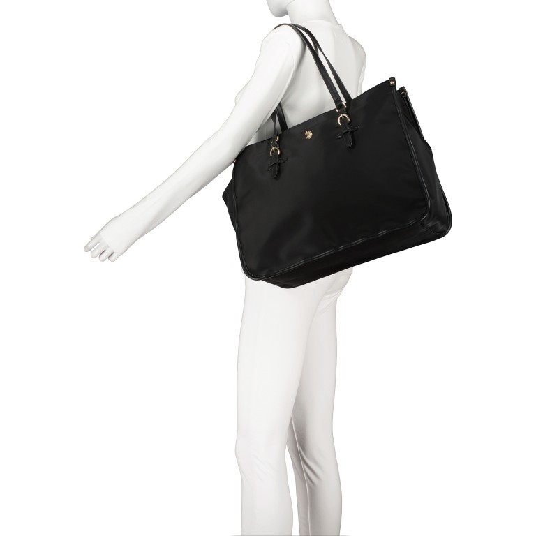 Handtasche Houston Shopping Bag L Black, Farbe: schwarz, Marke: U.S. Polo Assn., EAN: 8052792976577, Abmessungen in cm: 40.32x18x0, Bild 4 von 5