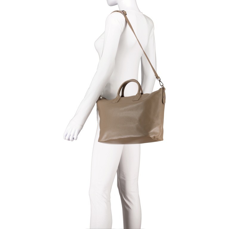 Handtasche Dunkelblau, Farbe: blau/petrol, Marke: Hausfelder Manufaktur, EAN: 4065646006461, Abmessungen in cm: 30x25x14, Bild 5 von 7