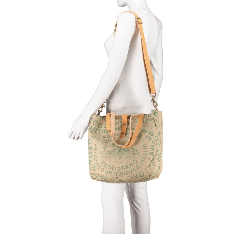 Shopper Canvas X1225 Beige Stampa Prugna, Farbe: flieder/lila, Marke: Campomaggi, EAN: 8054302711210, Abmessungen in cm: 30x33x16, Bild 5 von 7