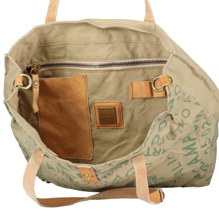 Shopper Canvas X1225 Beige Stampa Prugna, Farbe: flieder/lila, Marke: Campomaggi, EAN: 8054302711210, Abmessungen in cm: 30x33x16, Bild 7 von 7