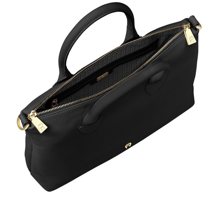 Handtasche Zita M, Farbe: schwarz, grau, grün/oliv, Marke: AIGNER, Abmessungen in cm: 39x29x12, Bild 6 von 6