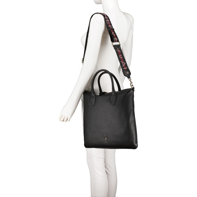 Handtasche Zita Shopper M Black, Farbe: schwarz, Marke: AIGNER, EAN: 4055539419317, Abmessungen in cm: 36x34x7, Bild 4 von 6