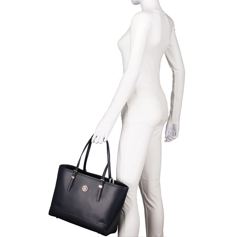 Shopper Honey Medium Tote mit Laptopfach 13 Zoll Tommy Navy, Farbe: blau/petrol, Marke: Tommy Hilfiger, EAN: 8719255860384, Abmessungen in cm: 42x27x13.5, Bild 4 von 7