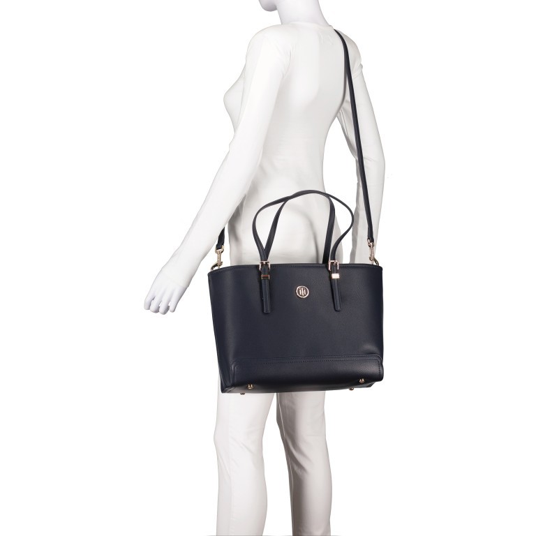 Shopper Honey Medium Tote mit Laptopfach 13 Zoll Tommy Navy, Farbe: blau/petrol, Marke: Tommy Hilfiger, EAN: 8719255860384, Abmessungen in cm: 42x27x13.5, Bild 6 von 7