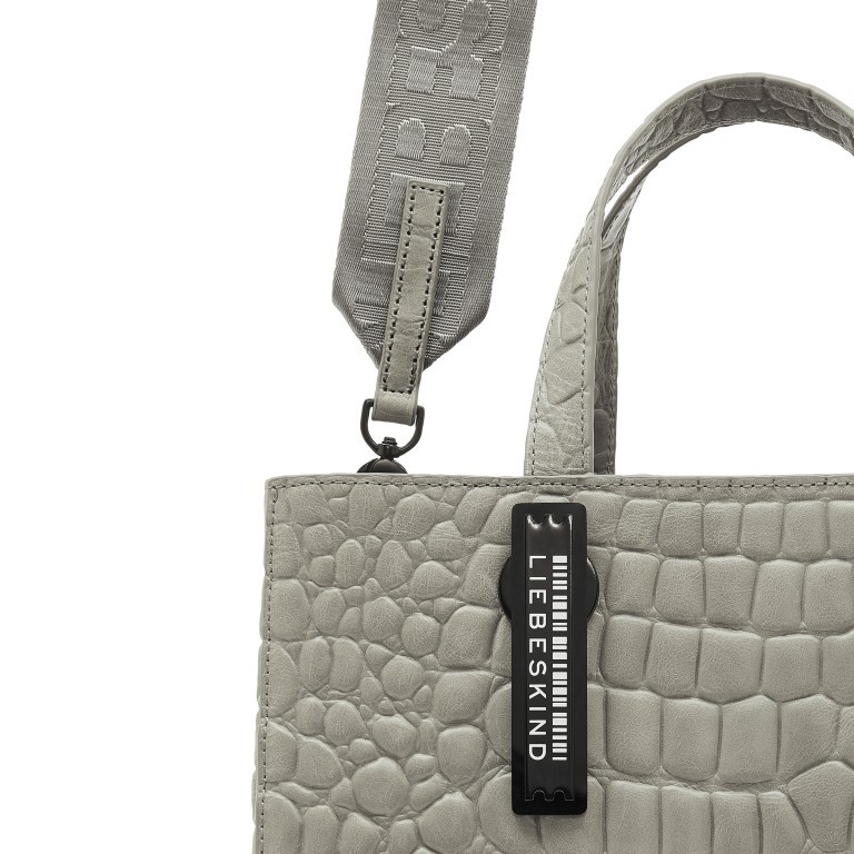 Handtasche Paper Bag Tote M Waxy Kroko Titan, Farbe: grau, Marke: Liebeskind Berlin, EAN: 4064657019224, Abmessungen in cm: 29x35x14.5, Bild 5 von 5