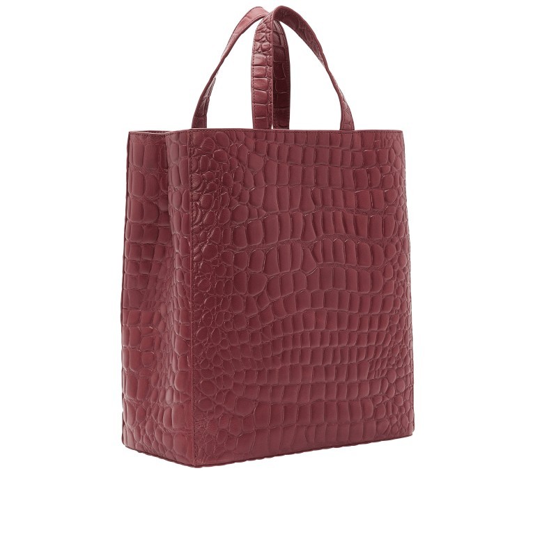 Handtasche Paper Bag Tote M Waxy Kroko Peony, Farbe: rot/weinrot, Marke: Liebeskind Berlin, EAN: 4064657033923, Abmessungen in cm: 29x35x14.5, Bild 2 von 7