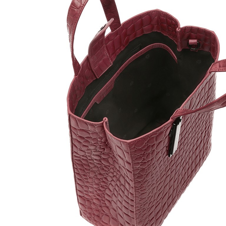 Handtasche Paper Bag Tote M Waxy Kroko Peony, Farbe: rot/weinrot, Marke: Liebeskind Berlin, EAN: 4064657033923, Abmessungen in cm: 29x35x14.5, Bild 6 von 7