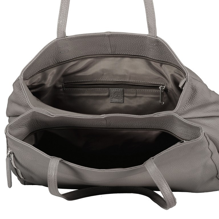 Shopper Nappa Grau, Farbe: grau, Marke: Hausfelder Manufaktur, EAN: 4065646007604, Abmessungen in cm: 36x28x13, Bild 5 von 5