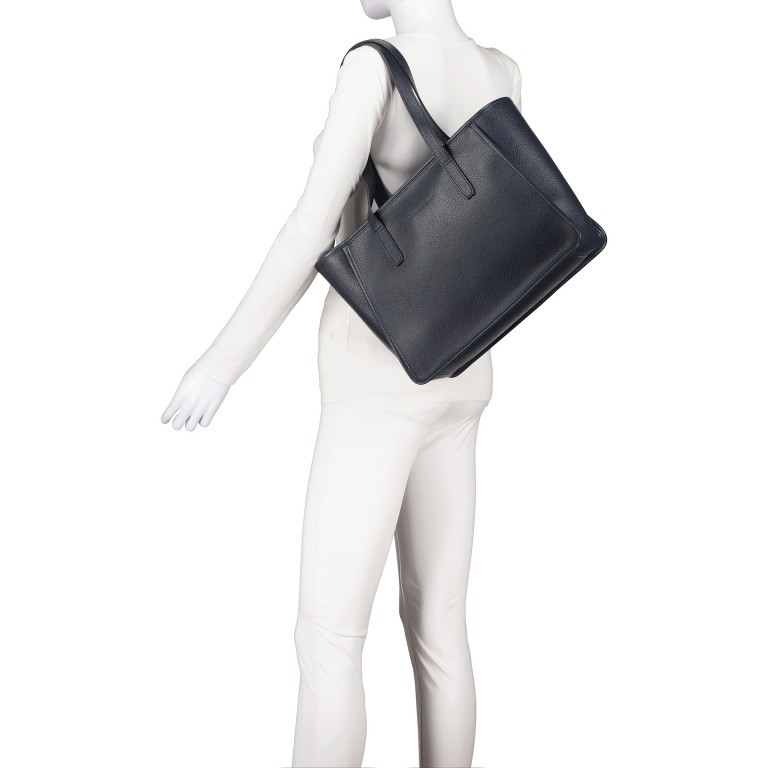 Shopper Le Foulonné 021-10141 Dunkelblau, Farbe: blau/petrol, Marke: Longchamp, EAN: 3597922211258, Abmessungen in cm: 33.5x26x13.5, Bild 4 von 5