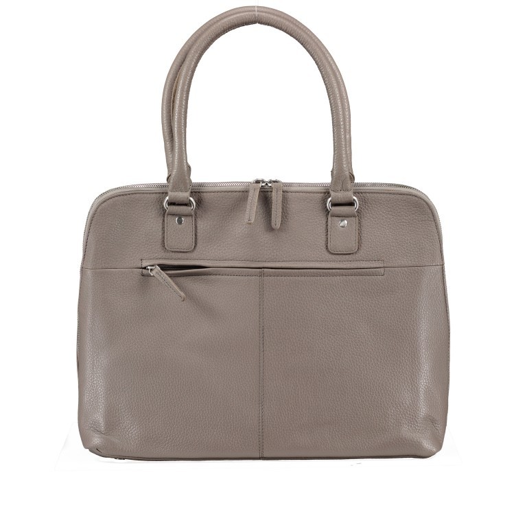 Handtasche mit Laptopfach 15 Zoll Taupe, Farbe: grau, Marke: Hausfelder Manufaktur, EAN: 4065646011496, Abmessungen in cm: 40x31x9.5, Bild 3 von 7