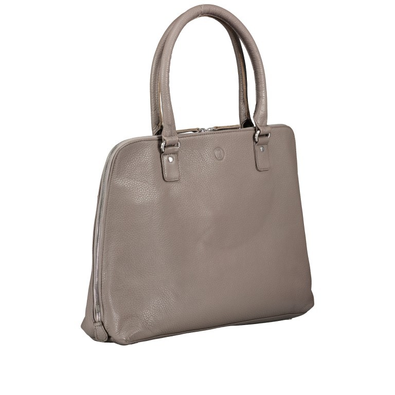 Handtasche mit Laptopfach 15 Zoll Taupe, Farbe: grau, Marke: Hausfelder Manufaktur, EAN: 4065646011496, Abmessungen in cm: 40x31x9.5, Bild 2 von 7