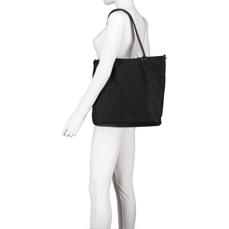 Bag Shopper Bag in Bag, Farbe: schwarz, blau/petrol, taupe/khaki, Marke: Flanigan, Abmessungen in cm: 33x34.5x10, Bild 5 von 10