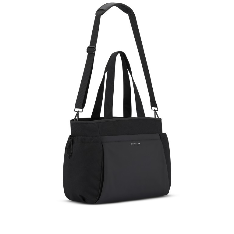 Shopper Hellvi mit Laptopfach, Farbe: schwarz, beige, Marke: Kapten & Son, Abmessungen in cm: 55x36x13, Bild 4 von 11