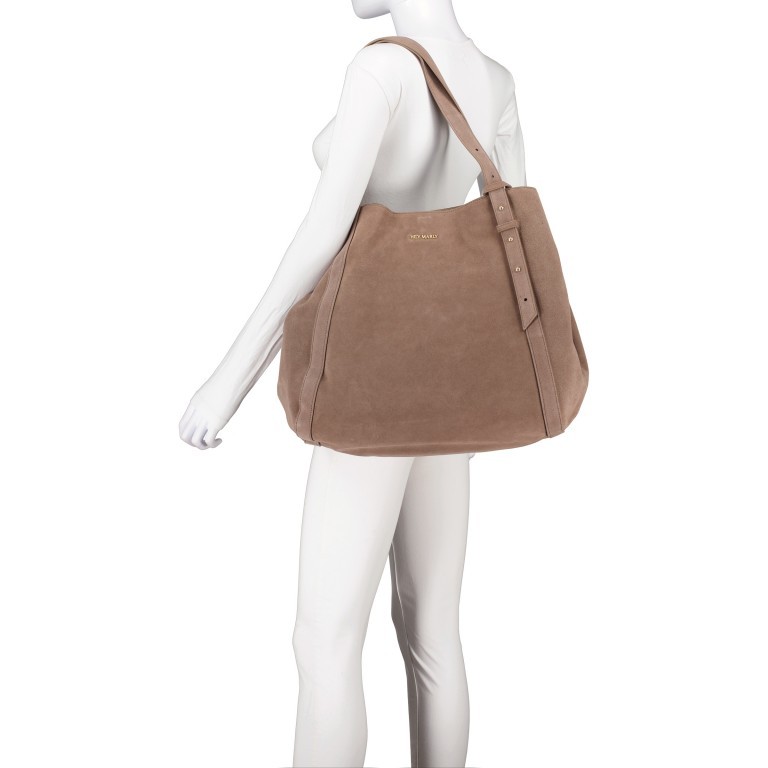 Shopper Pretty Wonder Suede L variabel in der Form, Farbe: grau, taupe/khaki, Marke: Hey Marly, Abmessungen in cm: 58x43x20, Bild 5 von 6