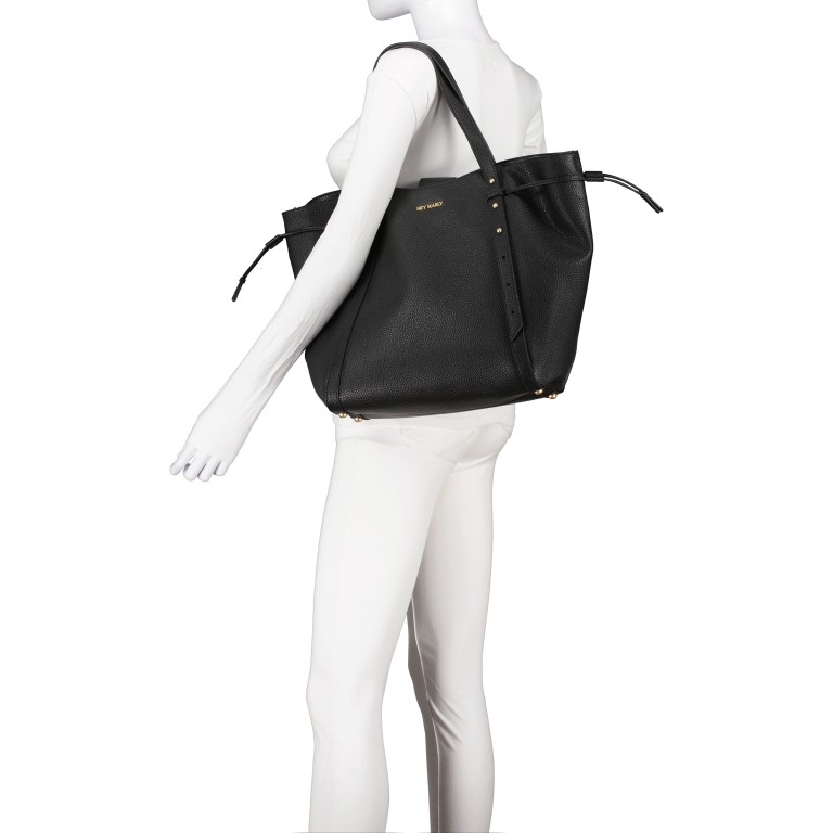 Shopper Pretty Wonder M variabel in der Form, Farbe: schwarz, cognac, beige, Marke: Hey Marly, Abmessungen in cm: 50x31x10, Bild 5 von 6