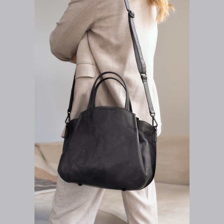 Handtasche Grandma's Luxury Club Mrs. Chiffon Pie, Farbe: schwarz, grau, blau/petrol, cognac, beige, Marke: Aunts & Uncles, Abmessungen in cm: 33x25x12.5, Bild 4 von 11