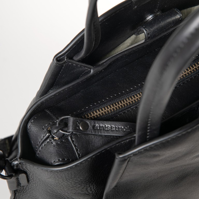 Handtasche Grandma's Luxury Club Mrs. Chiffon Pie, Farbe: schwarz, grau, blau/petrol, cognac, beige, Marke: Aunts & Uncles, Abmessungen in cm: 33x25x12.5, Bild 9 von 11