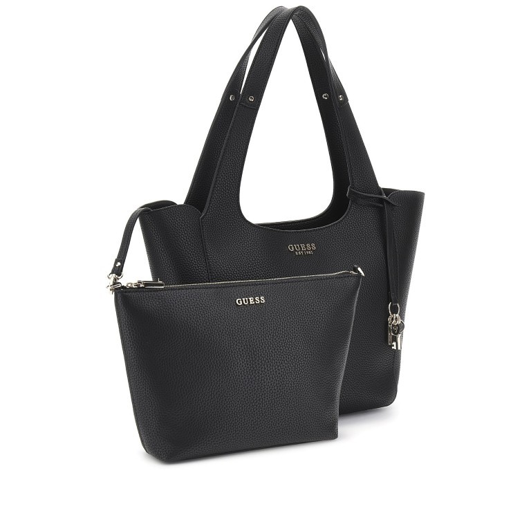 Shopper Helina mit herausnehmbarer Tasche, Farbe: schwarz, beige, Marke: Guess, Abmessungen in cm: 25.5x29x12, Bild 2 von 7