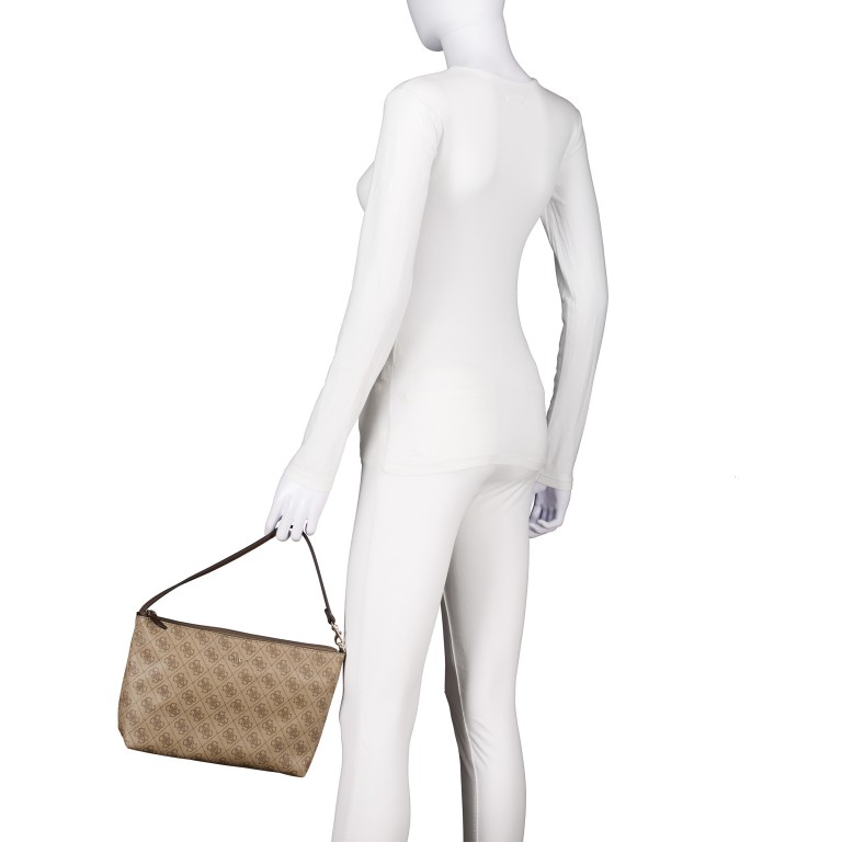 Shopper Eco Victtoria 4G-Logo mit herausnehmbarer Tasche, Farbe: anthrazit, cognac, taupe/khaki, Marke: Guess, Abmessungen in cm: 42x35x20, Bild 4 von 8