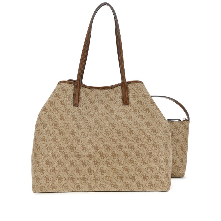 Shopper Eco Victtoria 4G-Logo mit herausnehmbarer Tasche, Farbe: anthrazit, cognac, taupe/khaki, Marke: Guess, Abmessungen in cm: 42x35x20, Bild 3 von 8