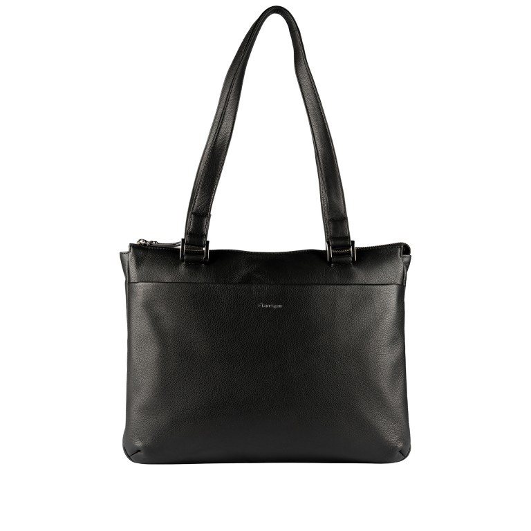 Shopper Lugano 483, Farbe: schwarz, blau/petrol, Marke: Flanigan, Abmessungen in cm: 35x28x10, Bild 1 von 5