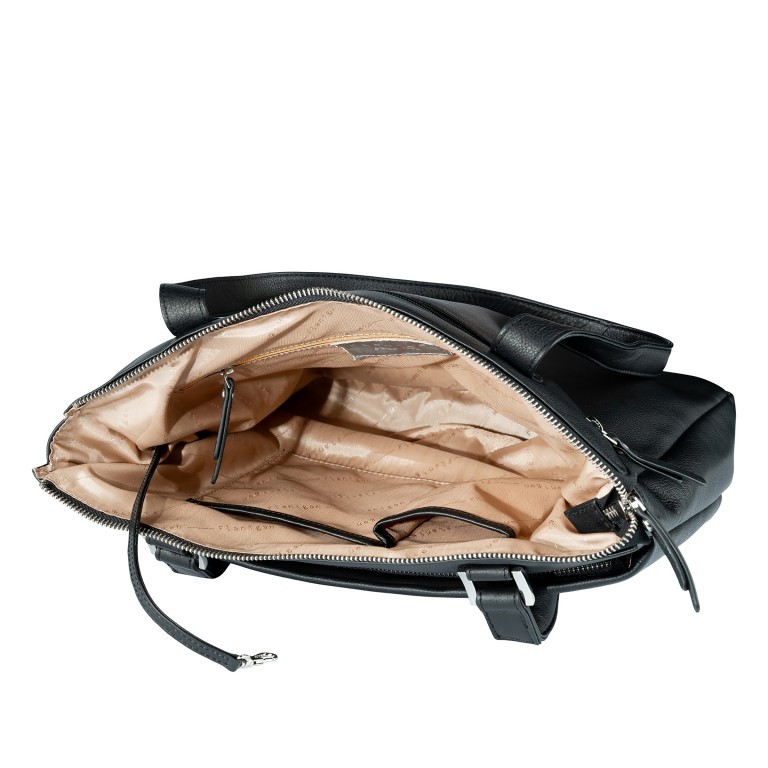Shopper Lugano 483, Farbe: schwarz, blau/petrol, Marke: Flanigan, Abmessungen in cm: 35x28x10, Bild 5 von 5