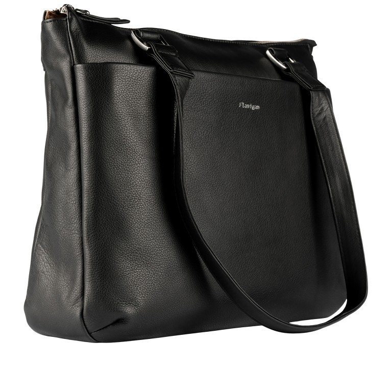 Shopper Lugano 483, Farbe: schwarz, blau/petrol, Marke: Flanigan, Abmessungen in cm: 35x28x10, Bild 3 von 5