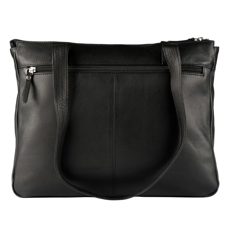 Shopper Lugano 483, Farbe: schwarz, blau/petrol, Marke: Flanigan, Abmessungen in cm: 35x28x10, Bild 4 von 5