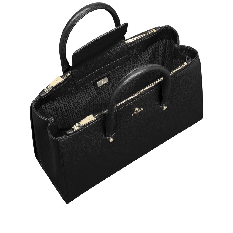 Handtasche Ivy L, Farbe: schwarz, beige, Marke: AIGNER, Abmessungen in cm: 35x36x14, Bild 6 von 6