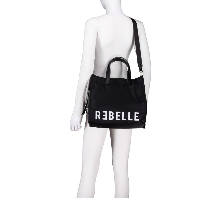 Handtasche Electra, Farbe: schwarz, grau, blau/petrol, grün/oliv, flieder/lila, Marke: Rebelle, Abmessungen in cm: 33x29x16, Bild 6 von 9