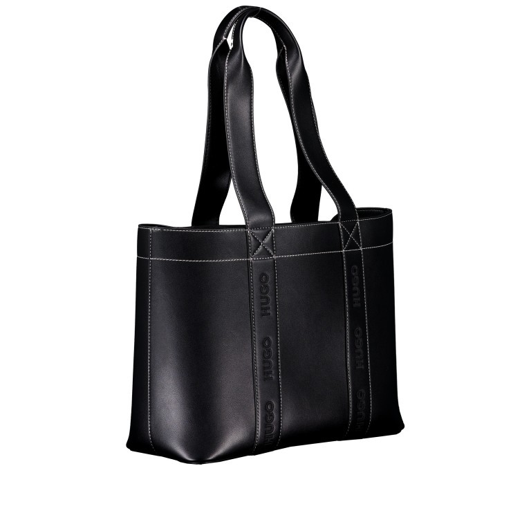 Shopper Becky UP Tote Bag, Farbe: schwarz, taupe/khaki, rot/weinrot, Marke: HUGO, Abmessungen in cm: 36.5x27x15.5, Bild 2 von 5