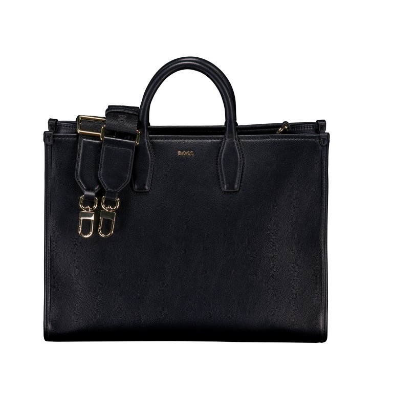 Handtasche Sandy Medium Tote, Farbe: schwarz, braun, rot/weinrot, beige, Marke: BOSS, Abmessungen in cm: 36x27.5x12, Bild 1 von 7