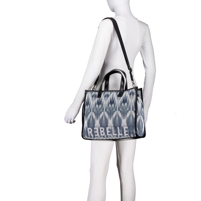 Handtasche Electra, Farbe: grau, blau/petrol, Marke: Rebelle, Abmessungen in cm: 33x29x16, Bild 5 von 7