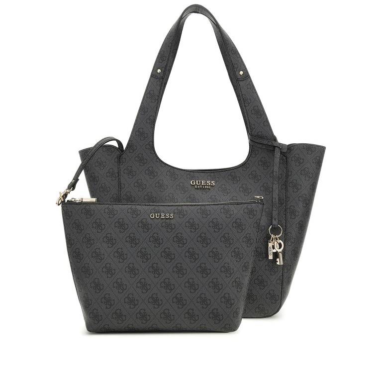Shopper Calista 4G-Logo mit herausnehmbarer Tasche, Farbe: anthrazit, braun, Marke: Guess, Abmessungen in cm: 25x28.5x13, Bild 1 von 8