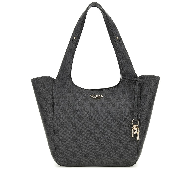 Shopper Calista 4G-Logo mit herausnehmbarer Tasche, Farbe: anthrazit, braun, Marke: Guess, Abmessungen in cm: 25x28.5x13, Bild 2 von 8