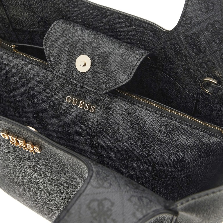 Shopper Calista 4G-Logo mit herausnehmbarer Tasche, Farbe: anthrazit, braun, Marke: Guess, Abmessungen in cm: 25x28.5x13, Bild 7 von 8